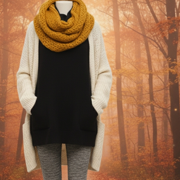 Jones New York Sweaters - Jones NY, Knit Cowl Sweater, Pockets, Like New, Light Knit, Fall Item